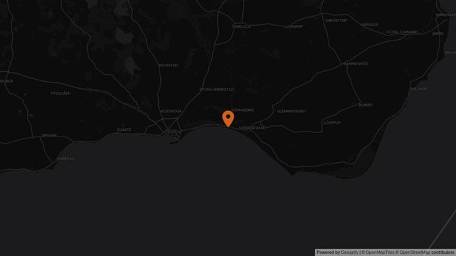 Map showing where this recording was made, near Nybrostrand Beach