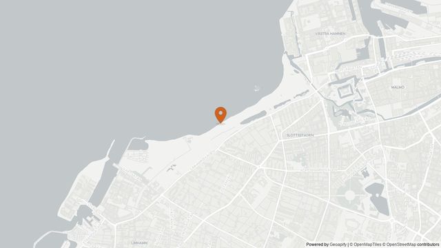 Map showing where this photograph was taken, near Malmö
